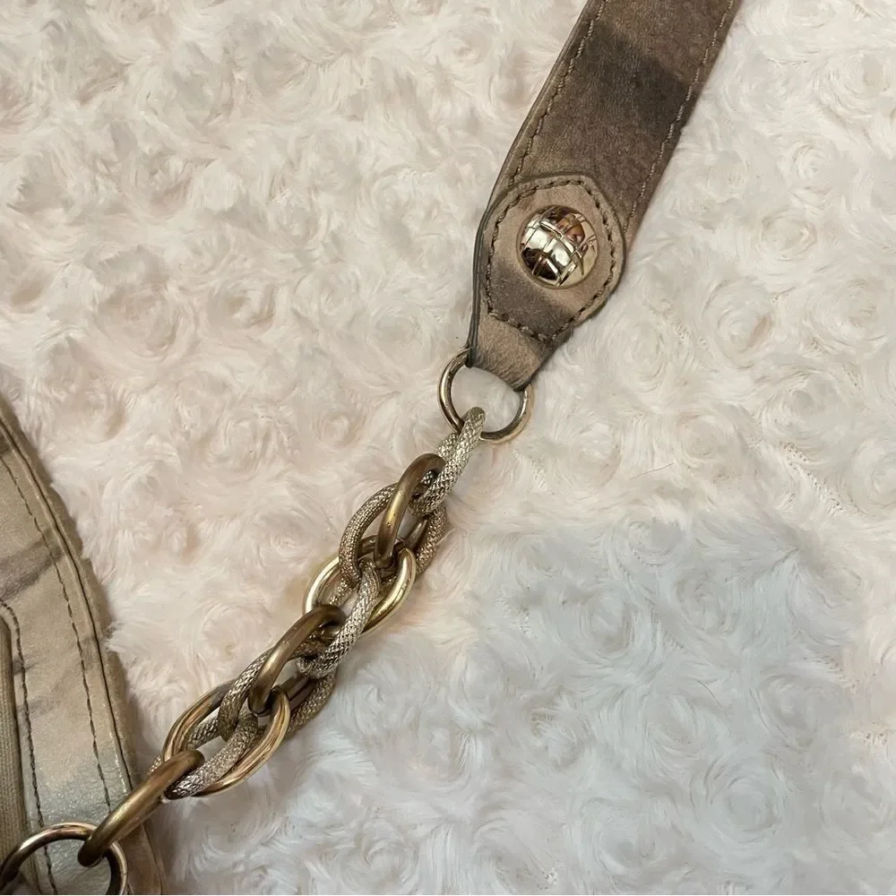 Elliott Lucca Snakeskin Embossed Leather Weave Bucket Hobo Shoulder Purse
